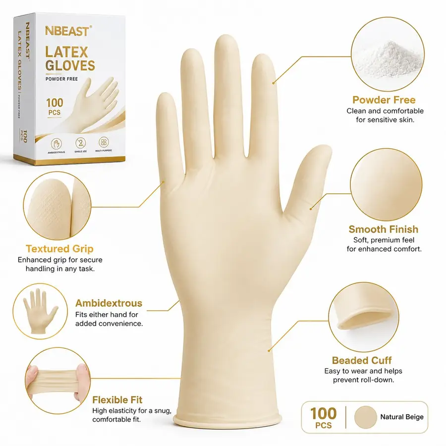Natural rubber latex disposable gloves